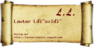 Lauter László névjegykártya