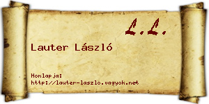 Lauter László névjegykártya